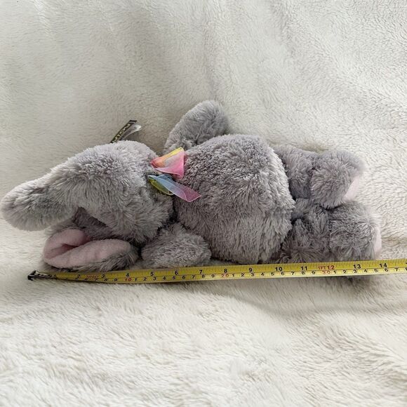 Kellytoy Grey Elephant 14” Pink Ribbon Plush Soft Stuffed Animal Doll - Picture 5 of 5
